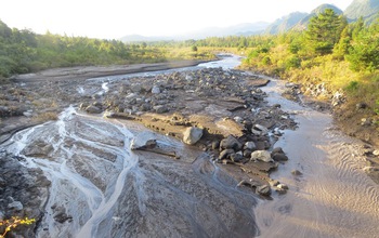 Mudflow from the eruption
